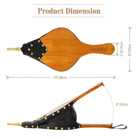 Product dimensions of Badass Heavy Duty Oak Wood Fire Bellow For Starting Campfires And Grilling Coals Fast With A Dope Grip.
