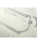 Victorian Dual Towel Bar 24 Inch Polished Chrome High Quality Brass Construction Wall Mount Bathroom Accessory For Traditional Decor And Towel Organization Vibe close-up