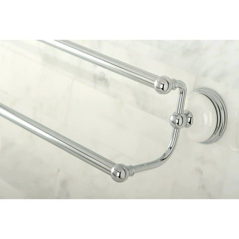 Victorian Dual Towel Bar 24 Inch Polished Chrome High Quality Brass Construction Wall Mount Bathroom Accessory For Traditional Decor And Towel Organization Vibe close-up