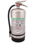 Class K Fire Extinguisher Solid As A Rock For Commercial Kitchen And Restaurant Safety UL Approved, stainless steel, with instructions.