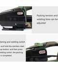 Solid Heavy Lifter Portable Electric Strapping Machine With 3000 Mah Battery Automatic Handheld Plastic Strap Welder, showing adjustable packing tension features.