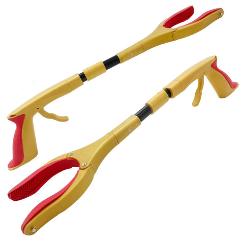 Heavy Duty Long Reach Reacher Tool With Foldable 19 Inch Pick Up Stick Go-To Grabber For Trash Cleanup Remote Retrieval Small Item Pickup Elderly Mobility Aid For Wheelchairs