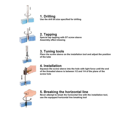 M10 x 1.25 Thread Repair Insert Kit With 12 Screw Sleeves And Twisted Drill Stainless Steel Thread Repair Tool step-by-step guide