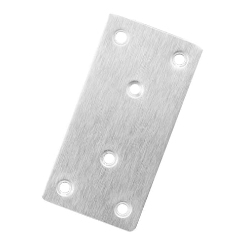 40 Pack 4X2 Inch Heavy Duty Stainless Steel Flat Brackets And Mending Plates With Screws For Tough As Nails cabinet repairs, close-up view of plate.