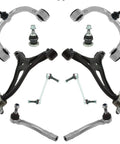 Heavy Duty Front Steering And Suspension Kit With Control Arms Ball Joints Outer Tie Rods Direct Bolt Up Drop In Replacement Fits 2010 2012 Mercedes Gl350 close-up of components.