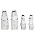 Premium 4 Piece Air Hose Fitting Kit 1/2 Inch NPT Quick Connector Set with Six Ball Locking System For High Tools And Pneumatic Gear Up To 300 Psi silver steel couplers and plugs