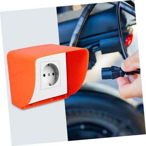 Badass Heavy Duty Ev Charger Cover And Weatherproof Outlet Protector For 86 Type Electrical Jack Plates with orange weatherproof design.