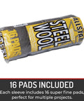 Fine 0000 Steel Wool Pads 16 Pack For Buffing Polishing Matte Finish Transformations DIY Friendly Metal Polish