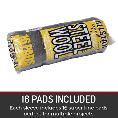 Fine 0000 Steel Wool Pads 16 Pack For Buffing Polishing Matte Finish Transformations DIY Friendly Metal Polish
