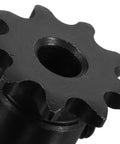 Close-up of Heavy Duty Single Strand Steel Sprocket With Roller Teeth For High Load Chains showing the black metal gear design.