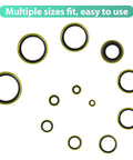 378 Piece NBR Metal Bonded Sealing Washer Kit With 12 Sizes M6 Through M30 for automotive self centered seal gasket repair set
