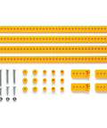 Orange Universal Arm Set With Four I And L Shaped Link Arms For Structural Assembly, Featuring 3mm Holes Every 5mm, Easily Cut