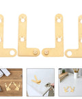 Brass Pivot Door Hidden Hinges Set for wood doors and windows with concealed design, 4-piece golden hardware set shown.