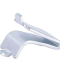 Adjustable Steel Pilaster Shelf Support Clip, zinc finish, side view, part of Set of 14 with three quarter inch depth and five eighth inch width.