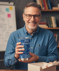 Man holding 20 Oz Engineer Tumbler With Stainless Steel Insulated Cup For Engineers And Gearheads in office setting