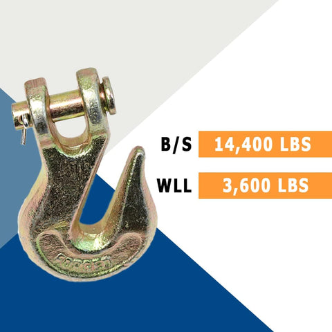 1/4 Inch Forged Clevis Grab Hook Grade 70 Set That Delivers 14,400 Lbs Breaking Strength Beefy Built Chain Hooks