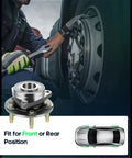 Mechanic working on tire with 2pc Front Wheel Hub Bearing Kit for Buick Cascada Verano Cadillac ATS ELR Chevy using wrench