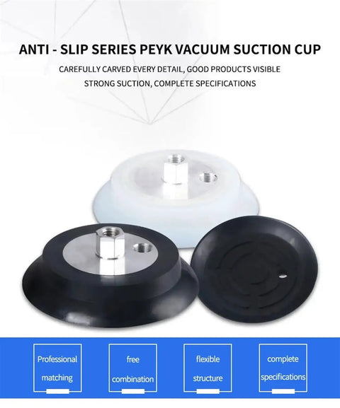 PFYK-120 Pneumatic Gas Air Nozzle Manipulator And Industrial Rubber Suction Cup Chuck, Heavy Duty White Vacuum Gripper for factory automation suction cups.