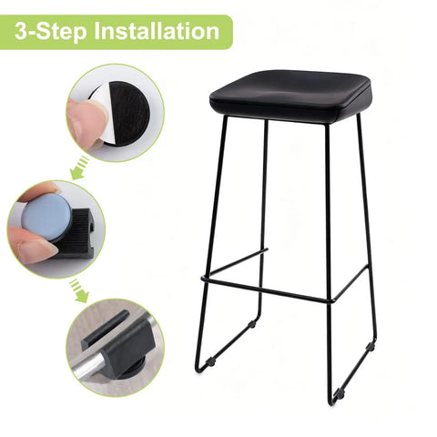 30 Piece U Shaped Chair Pad Set With Round Teflon Sliders and Cantilever Glide Kits installation process on metal chair