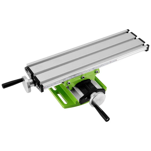 12.2 Inch Milling Machine Worktable with X Y Axis, aluminum alloy, green base, adjustable screws, for mini drill and bracket use