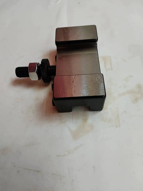 Close-up of Pro Grade Heavy Duty Turning And Boring Tool Holder With Clamp Range From Three Sixteenths To One Half Inch And A V Groove