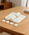Adjustable Plastic Resin Gate Hinges With 90 And 180 Degree Stop for outdoor gates on a table, white finish.