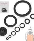 Ten Piece Sprayer Seal Rings Kit With NBR Rubber O Rings And Gaskets Replacement For Most Garden Pressurized Hand Sprayers Fits 1L 3L 5L 8L Units Durable Pump Repair Parts DIY Friendly Multi Size Seal Kit, assorted black seals on white