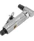 Heavy Duty 90 Degree Pneumatic Air Die Grinder With 0.3 HP Motor And Lightning Fast 20000 Rpm Speed Tough As Nails Tungsten Steel Build, angled view.