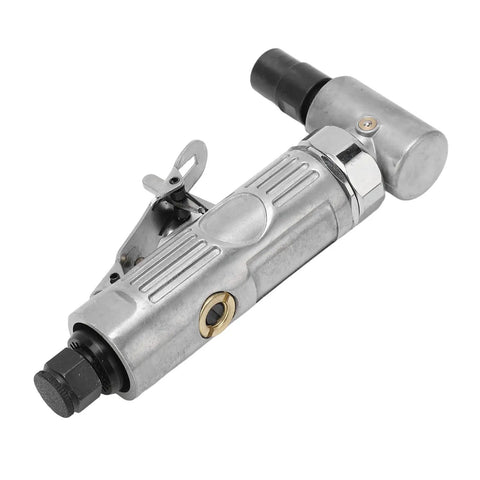 Heavy Duty 90 Degree Pneumatic Air Die Grinder With 0.3 HP Motor And Lightning Fast 20000 Rpm Speed Tough As Nails Tungsten Steel Build, angled view.