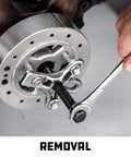 Using Harmonic Balancer Puller And Installer Tool Set For Cars And Light Trucks with threaded holes for engine component removal.