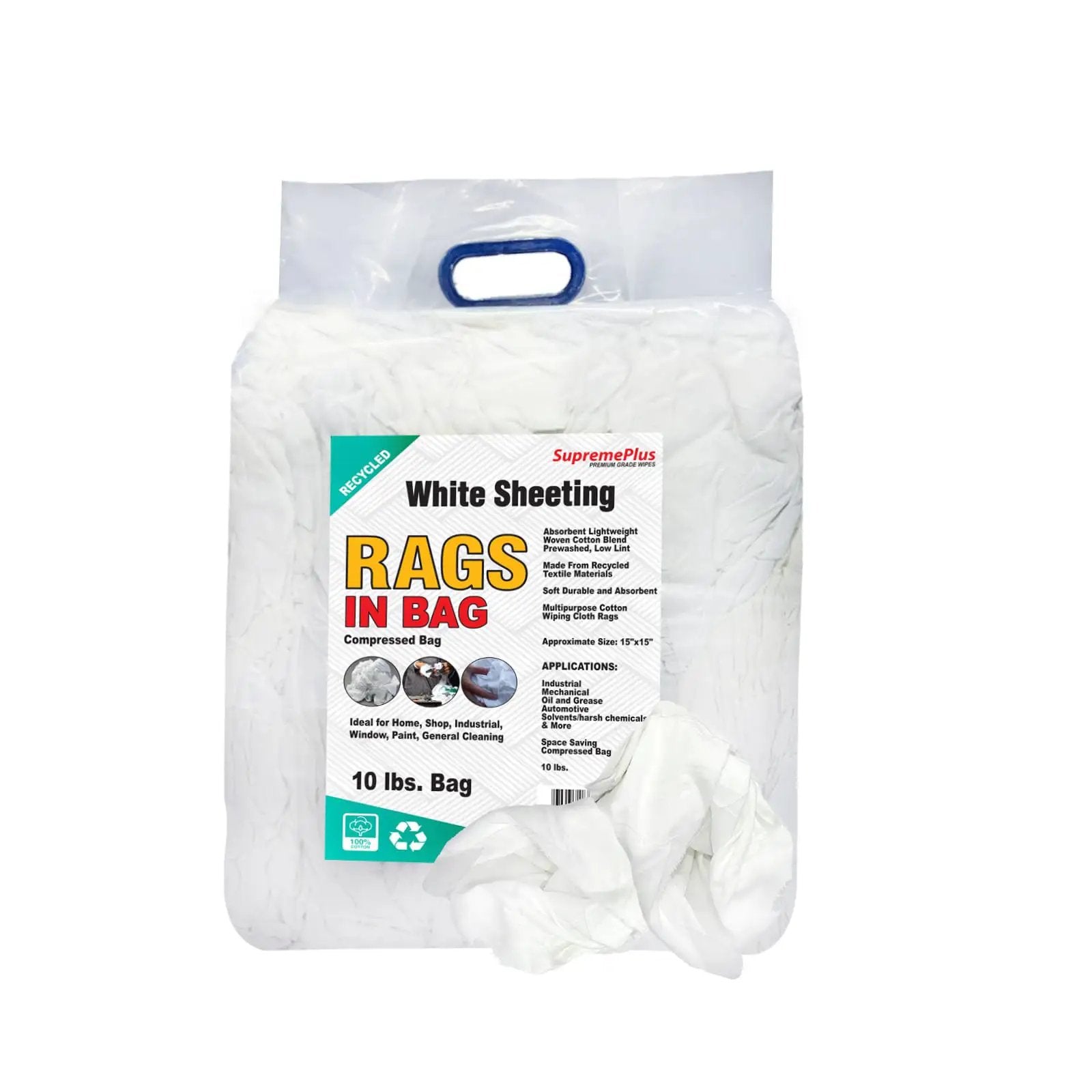 Recycled White Cotton Cleaning Rags Bulk Pack Buy Now