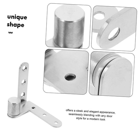 Close-up of durable stainless steel heavy duty pivot hinges for hidden doors with concealed design and automatic rebound mechanism.