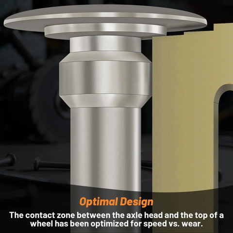 Close-up of Derby Car Kit With Eight Pinewood Axles And 40ml Graphite Lubricant Powder For Smoother Spins showcasing axle design