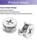 Heavy Duty Badass Furniture Cam Lock Nuts For Quick Cabinet Assembly, nickel plated, 15mm diameter for secure wood joinery.