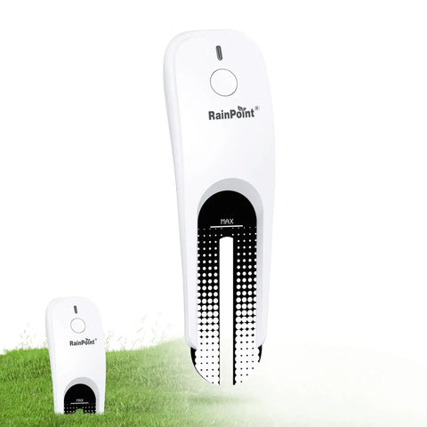 All In One App Remote Monitoring WiFi Soil Meter For Plants With Moisture Temperature And Light Sensors IP66 Waterproof Wireless Sensor For Indoor And Outdoor Use Custom Alerts Hub Required, shown on grass.