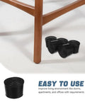 Round Rubber Chair Leg Caps 32mm Kit Non Slip Furniture Feet Pads with easy installation and black color next to chair leg
