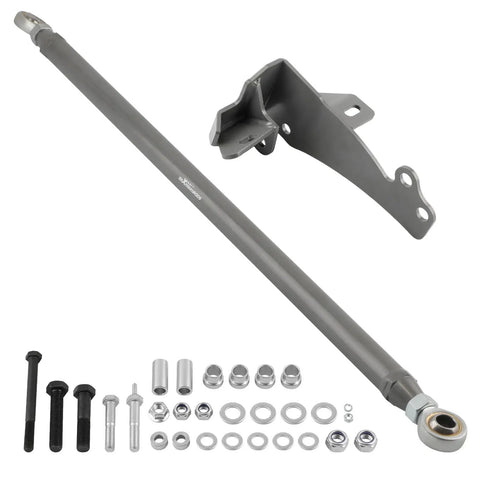 Adjustable Front Track Bar For RAM 1500 2500 3500 4WD 1994 To 2002 Heavy Duty Steering Stabilizer Replacement For Lifted Rigs Reduces Wobble And Improves Handling, gray steel bar with mounting bracket and hardware