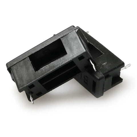 30 Pack 5x20mm PCB Mount Fuse Holders With Cover Black Plastic Fuse Seats For 250V 10A Circuits, shown with durable black plastic material.