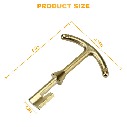Water Meter Key And Lid Opening Tool For Valve Box 5.5 Inch Length Heavy Duty Metal T Wrench Hook To Access Main Valve And Turn Off Water Fits Water Meter Boxes Model M07001