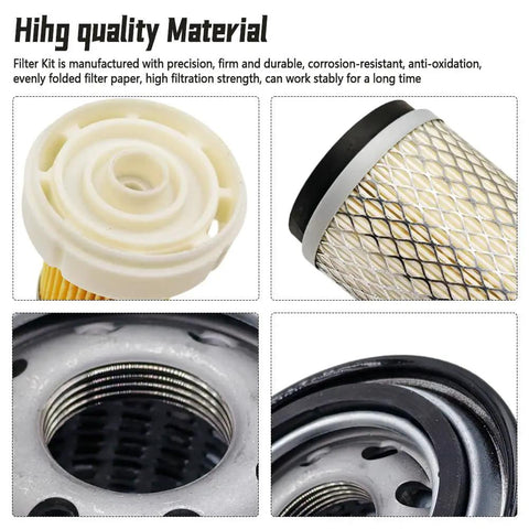 Close-up of Beefy Maintenance Filter Kit For Mahindra Tractors 2415 2516 Max Series Air Oil Fuel Hydraulic Filters Replacement components