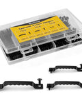 Sixty Piece Premium Sawtooth Picture Hangers With Matching Wall Screws And Utility Bag in storage case for easy organization.