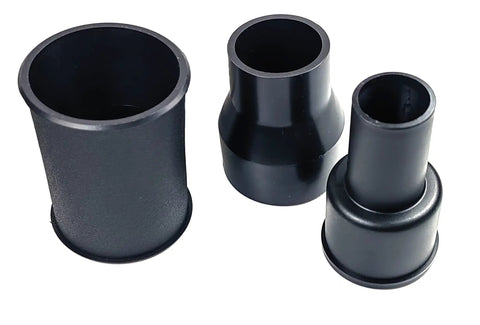 Three Piece Vacuum Adapter Kit For Wet Dry Vacuums With Hose To Hose Connector And Two Adapters 2-1/2 In To 1-7/8 In And 1-7/8 In To 1-1/4 In Includes A Hose To Hose Connector For Extended Reach Works With Standard Vacuum Hoses Wands And Accessories