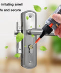 Applying Dry Graphite Lubricant Powder For Locks And Keys 50ml Pro Grade Long Lasting No Dust Lube to a door lock.