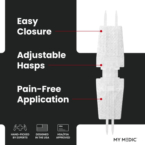 ZZips MedPack Wound Closure Kit For Cuts And Lacerations That Lets You Close Up Without Stitches with adjustable hasps
