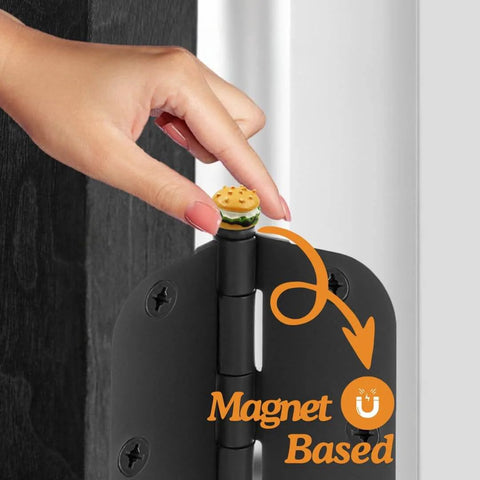 Installing Hamburger Hinge Toppers Set Of 6 Magnetic Door Decor Mini Burgers For Metal Surfaces on door hinge