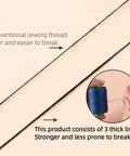 Comparison of conventional sewing thread and Ten Color Sewing Thread Kit With Heavy Duty Denim Grade Polyester Spools 20s/3 Thick Thread