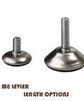 Heavy Duty M8 Threaded Furniture Levelers Set Of 4 Adjustable Glides showing two length options