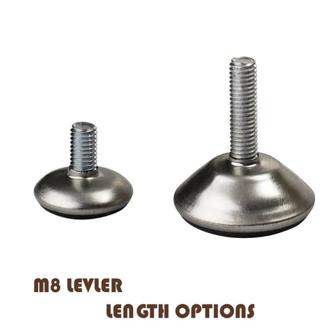 Heavy Duty M8 Threaded Furniture Levelers Set Of 4 Adjustable Glides showing two length options