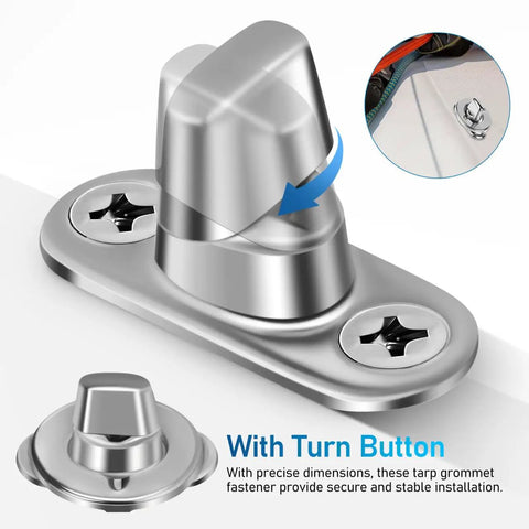 Premium Heavy Duty Marine Turn Button Fasteners Twist Lock Studs with detailed twist lock design for secure installation.