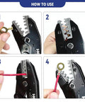 Usage steps for Pro Grade Crimping Tool For Non Insulated Open Barrel Terminals And JST Molex TE Connectors AWG 24 To 10 0.25 6mm2
